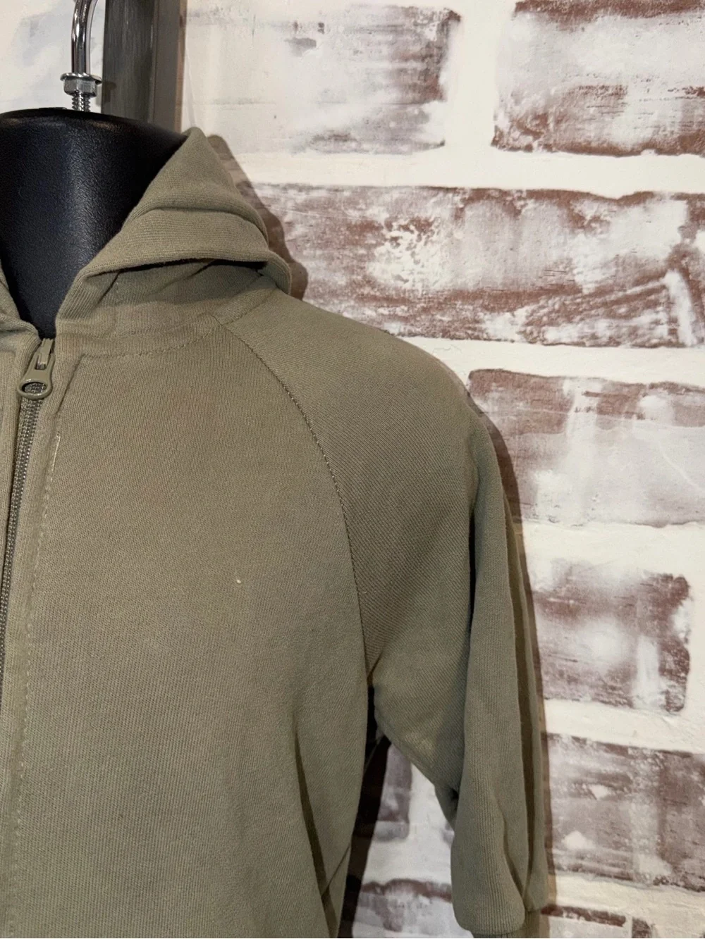 Little Bipsy Olive Green Hooded One-Piece Zip Romper 9/12m